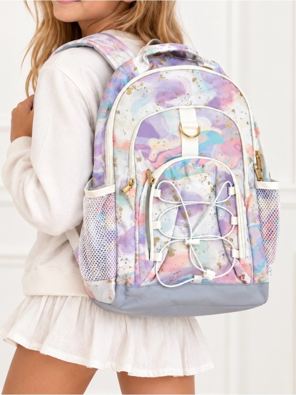 Pottery Barn Gear Up Color Flow Metallic Watercolor Tie Dye Backpack in Size L